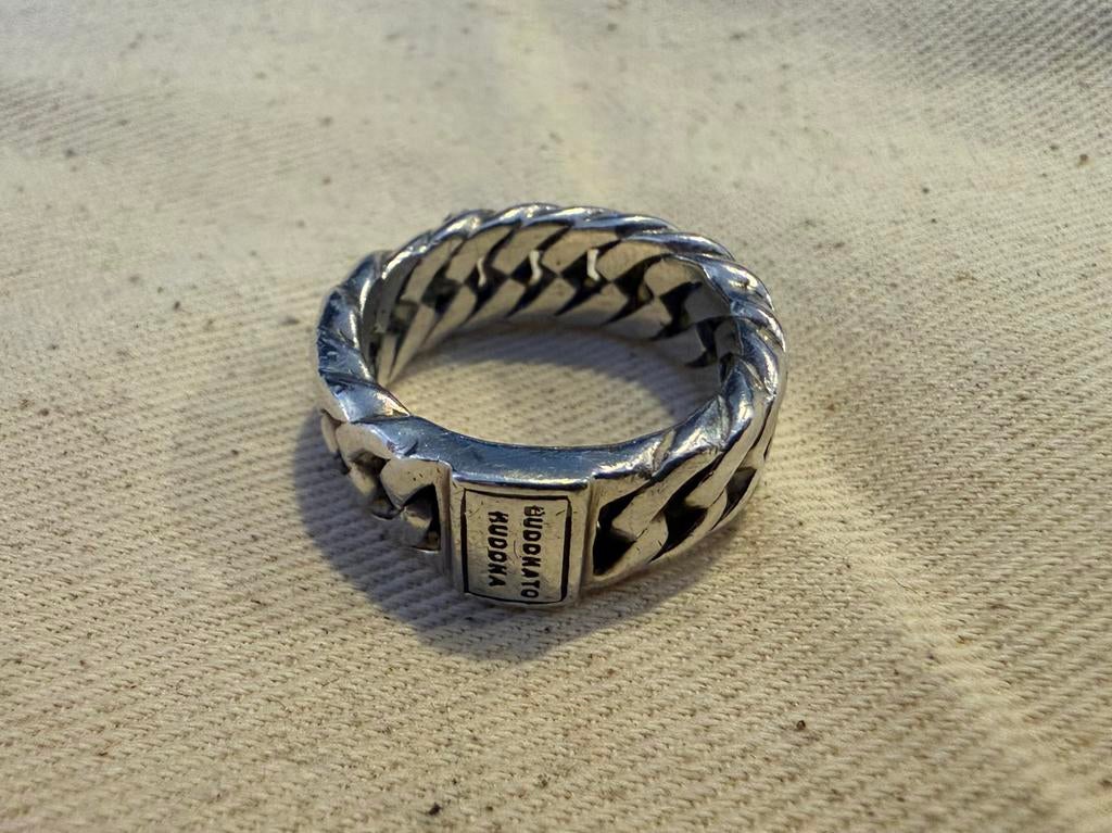 Buddha to Buddha zilveren 925 Chain ring 17 mm, Ophalen of Verzenden, Zo goed als nieuw, 17 tot 18, Dame