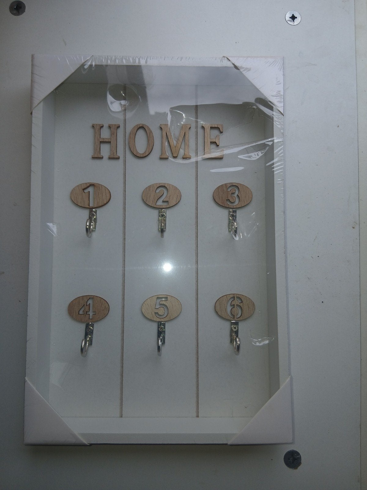 Nieuw sleutelkastje 'HOME' met 6 haken, Ophalen, Hout, Nieuw, Landelijk