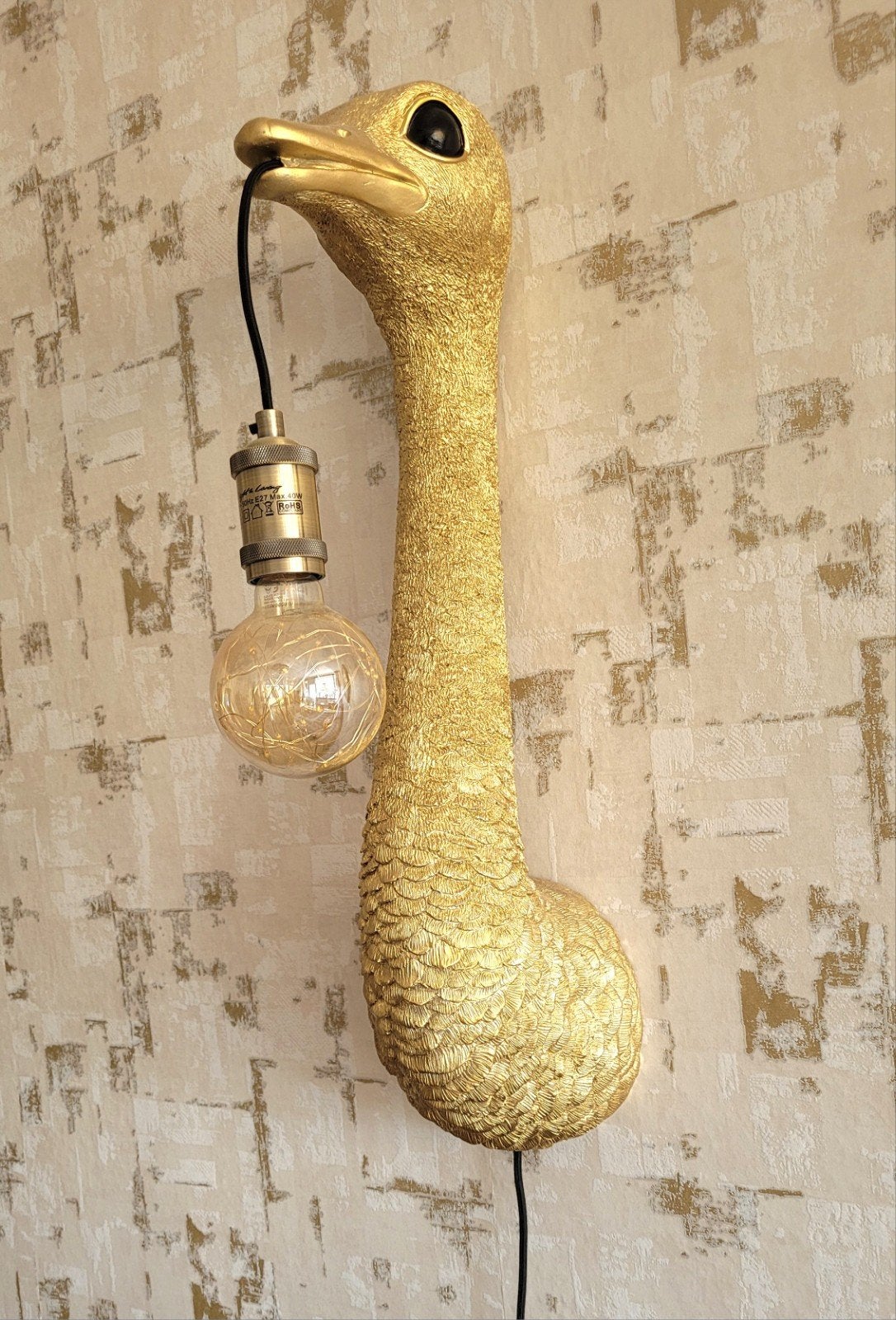 Te koop izgst unieke lamp struisvogel groot, Huis en Inrichting, Ophalen of Verzenden