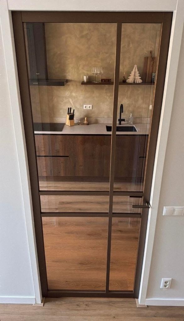 Deur Svedex metallic brons, Ophalen, 80 tot 100 cm, 215 cm of meer, Binnendeur