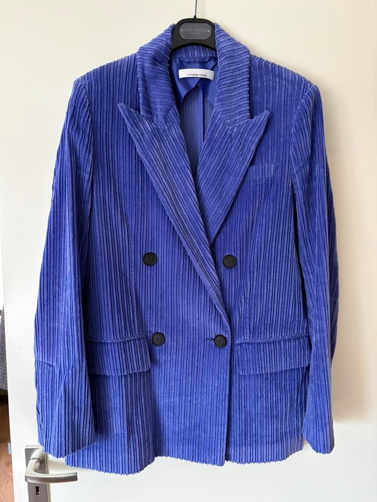 Liviana Conti rib blazer, Paars, Maat 42/44 (L), Ophalen of Verzenden, Zo goed als nieuw