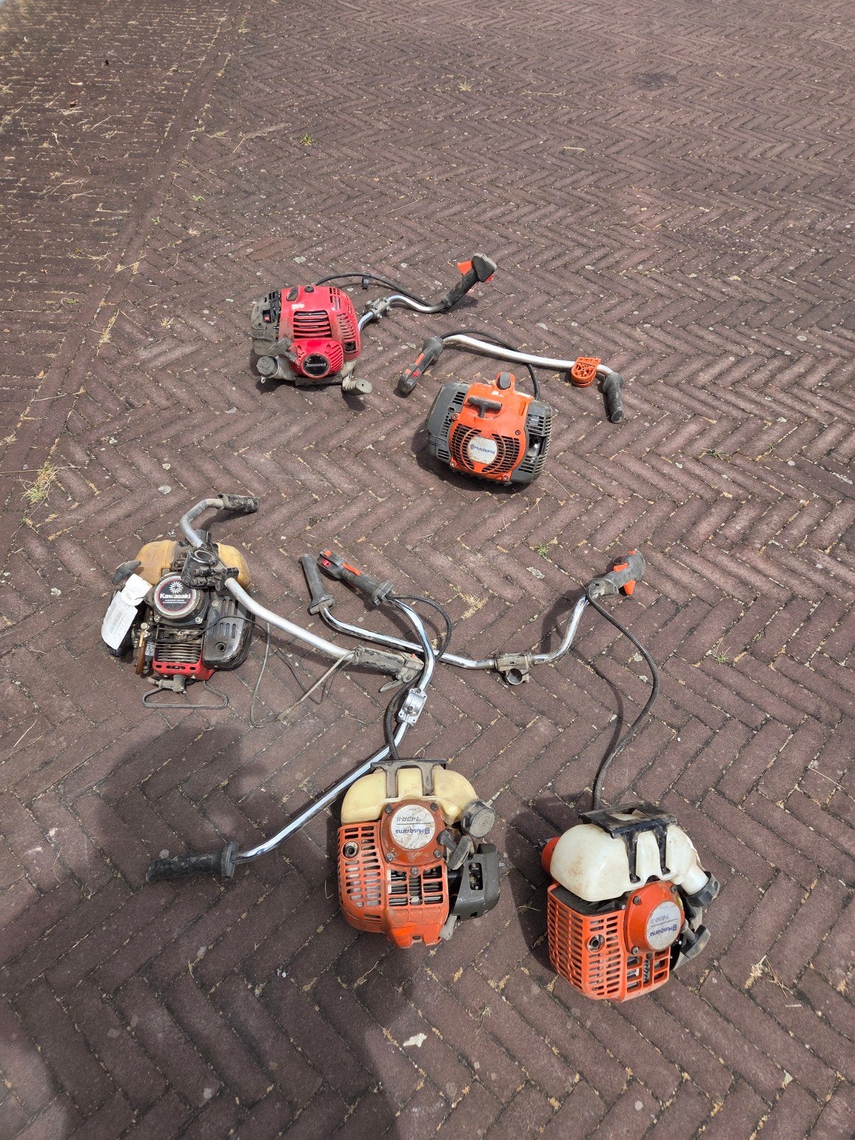 Diverse bosmaaiers (4 stuks) voor onderdelen of motor, Benzine, Gebruikt, Ophalen of Verzenden, 30 tot 50 cm