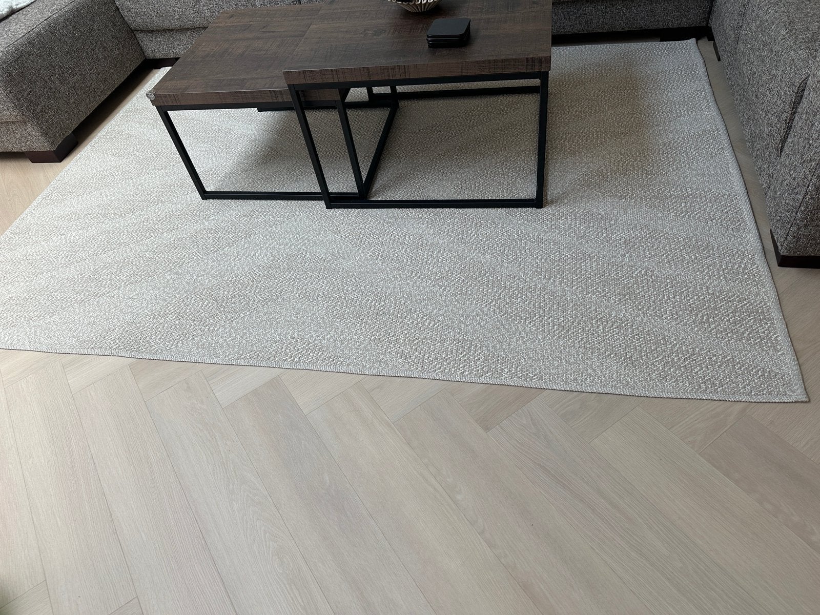 Vloerkleed glad geweven 170x240  (ikea), Ophalen, Zo goed als nieuw, Beige, Tapijt
