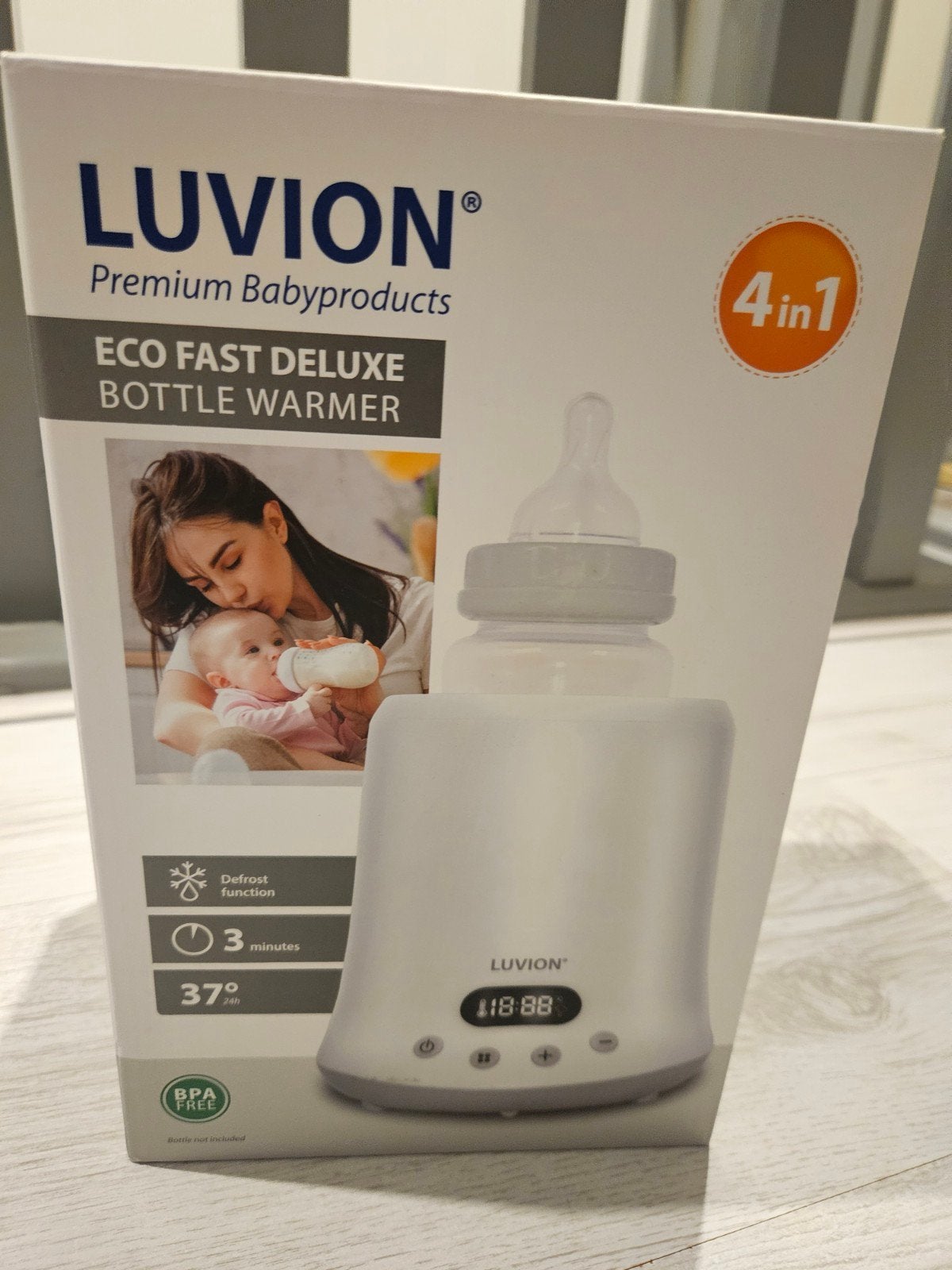 Luvion Eco Fast Deluxe Flessenwarmer 4-in-1, Kinderen en Baby's, Flessen- of potjesverwarmer, Luvion, Ophalen of Verzenden, Zo goed als nieuw