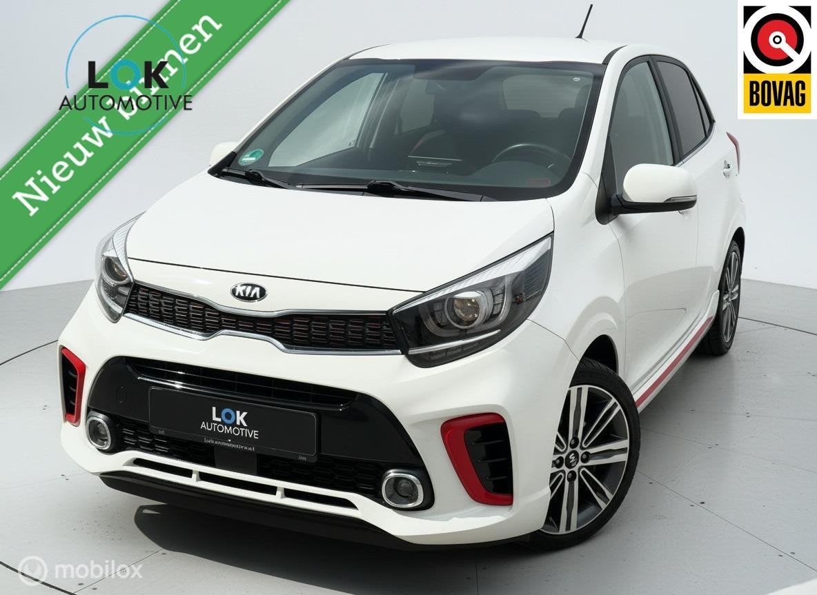 Kia Picanto 1.2 CVVT GT-Line LED|LEDER|CAMERA|STOELVERW|, Auto's, Kia, Voorwielaandrijving, 839 kg, Gebruikt, Zwart