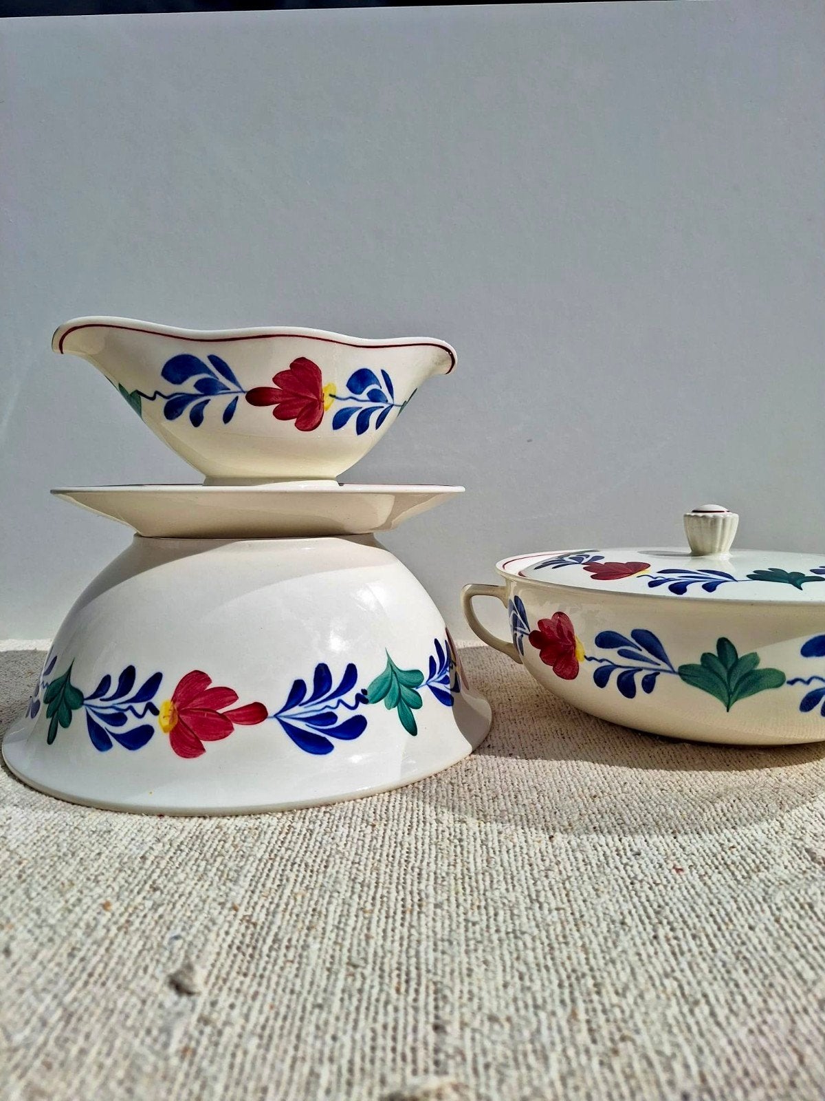 vintage Royal Sphins servies handgeschilderd boerenbontdecor, Ophalen of Verzenden
