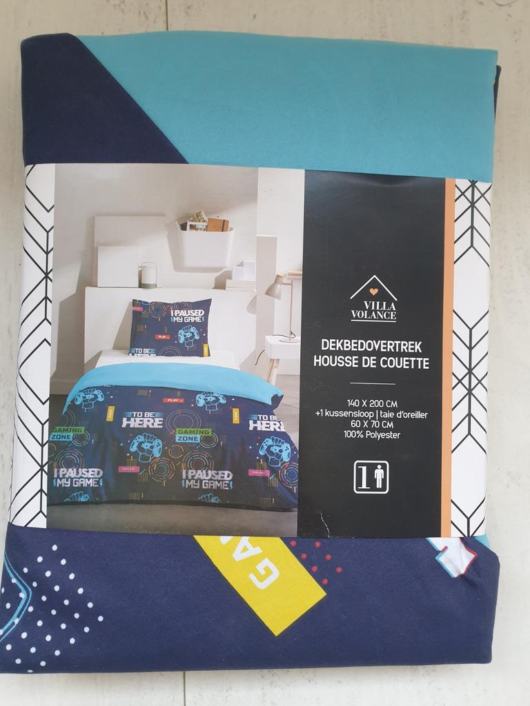 Nieuw dekbedovertrek 140x200 cm - gaming, Ophalen of Verzenden, Nieuw, 180 cm of meer, 85 tot 100 cm