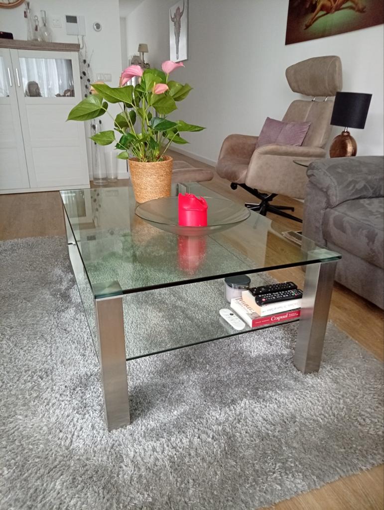 Salontafel van glas, Ophalen, 100 tot 150 cm, 50 tot 100 cm, Minder dan 50 cm