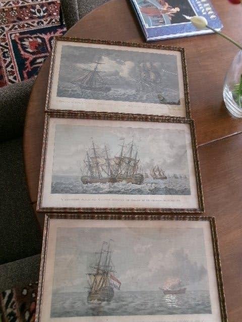 3 antieke prenten in mooie lijsten, Verzamelen, Foto's en Prenten, Ophalen of Verzenden, Voor 1940, Gebruikt, Overige onderwerpen