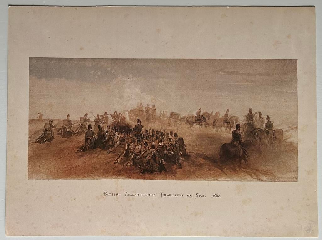 Batterij Veldartillerie, Tirailleurs en Staf. 1860., Ophalen of Verzenden, Landmacht, Nederland, Kunstobject