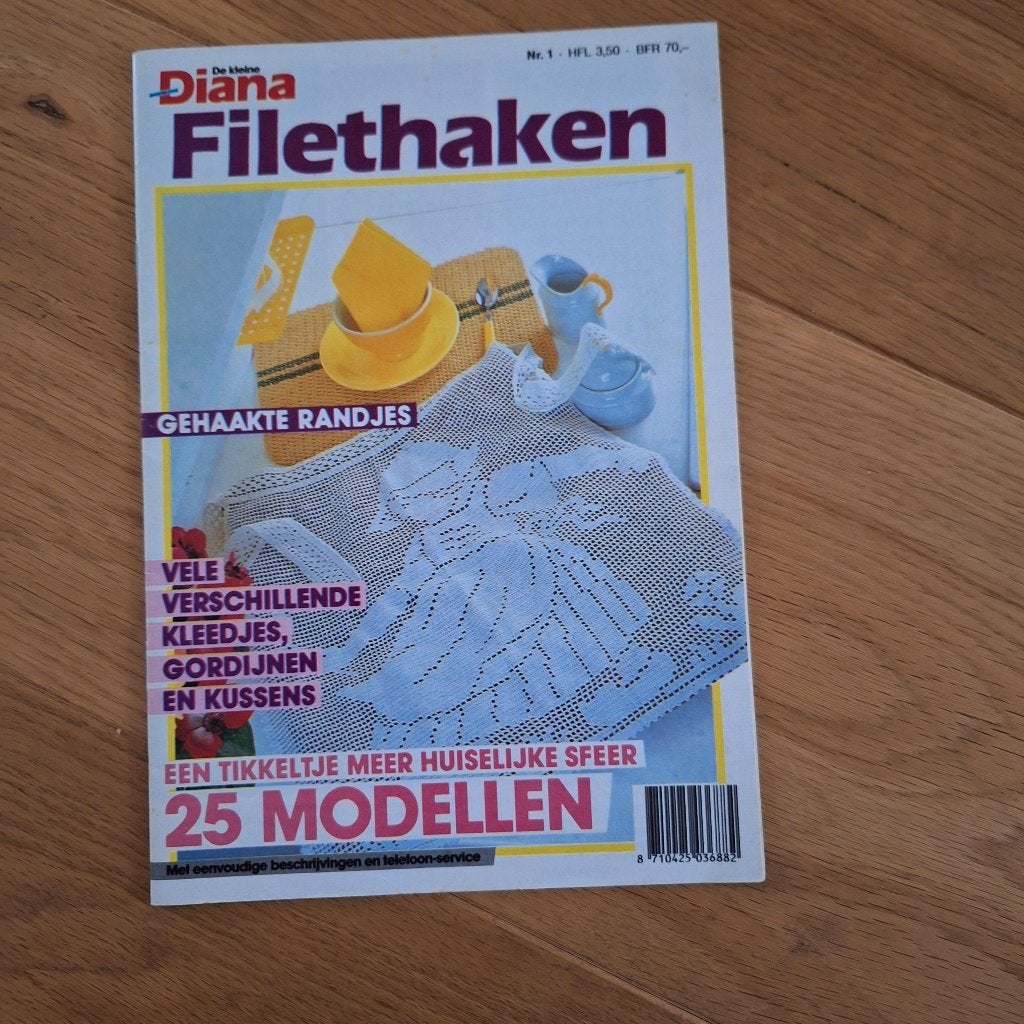 tijdschrift - Diana filethaken, Hobby en Vrije tijd, Breien en Haken, Ophalen of Verzenden, Zo goed als nieuw, Haken, Patroon of Boek