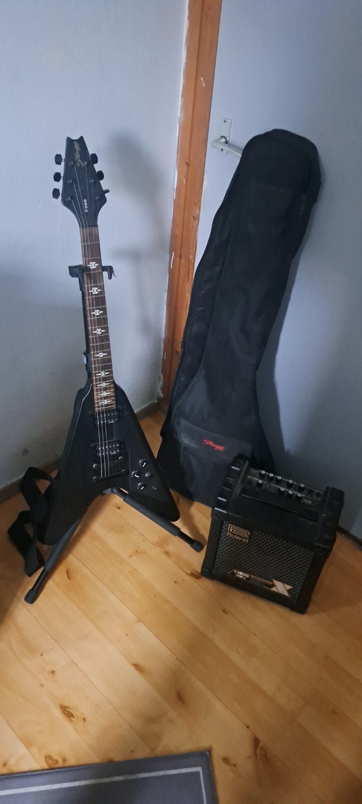 Stagg flying V F300, Muziek en Instrumenten, Gebruikt, Met versterker, Solid body, Ophalen