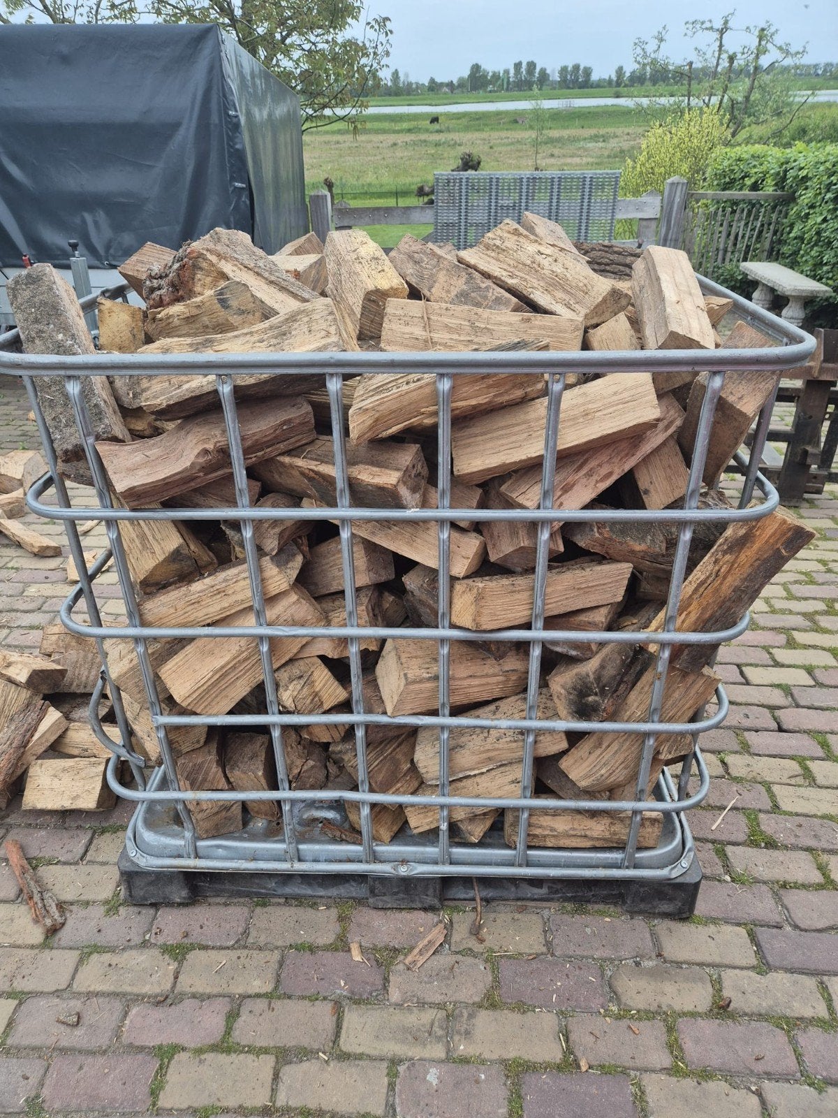 ibc krat vol kachelhout eik en beuk, Minder dan 3 m³, Ophalen of Verzenden