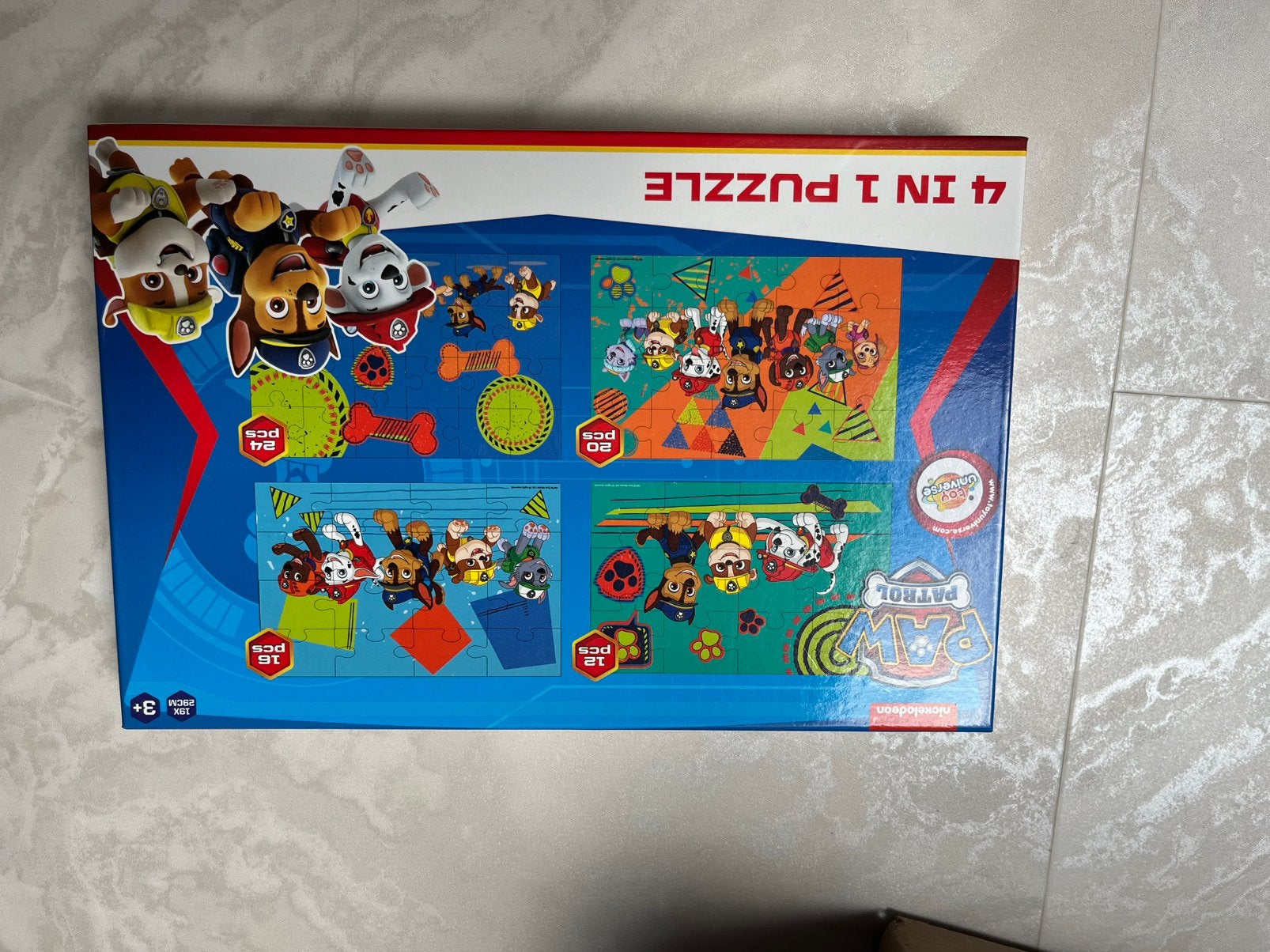 Paw Patrol 4-in-1 puzzel, Ophalen, 10 tot 50 stukjes, Zo goed als nieuw