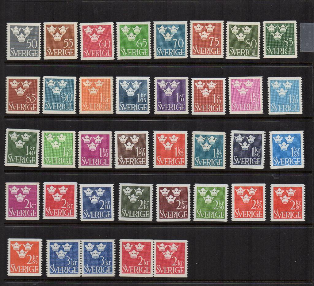 Postzegels Zweden, The Kronor Facit 284/317, Ophalen of Verzenden, Zweden, Postfris