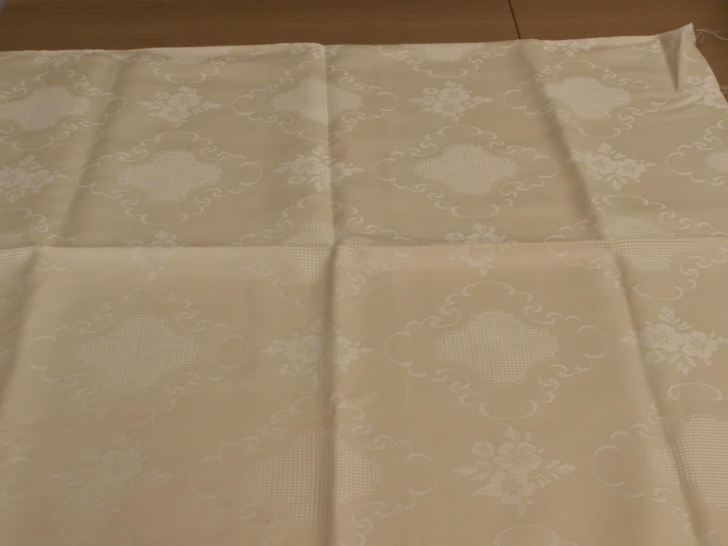 Retro damast coupon stof kan worden geborduurd bloemmotief, Hobby en Vrije tijd, Stoffen en Lappen, Blauw, 120 cm of meer, Ophalen of Verzenden