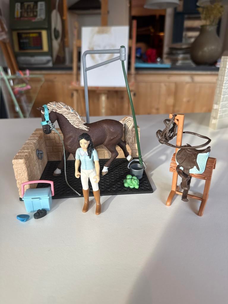 Schleich poetsplaats compleet - Zo goed als nieuw, Ophalen of Verzenden, Zo goed als nieuw, Jongen of Meisje
