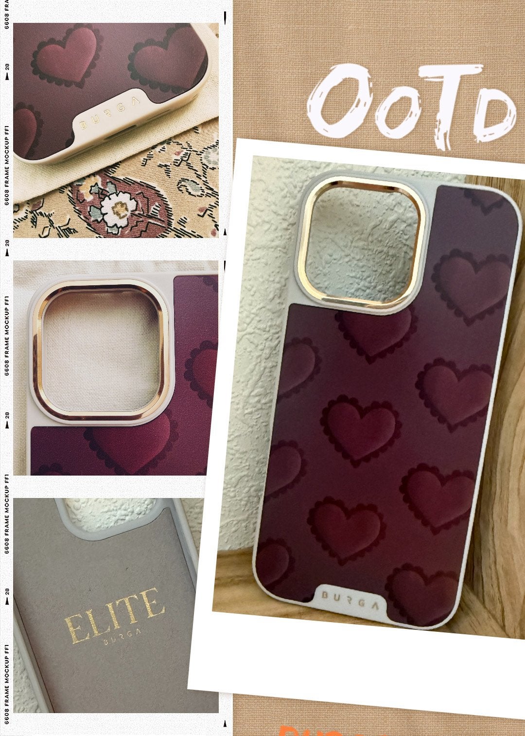 Burga 16 Pro Max Elite case Loveholic hoesje hartjes rood 3D, Kunststof, IPhone 16 Pro Max, Frontje of Cover, Rondom bescherming