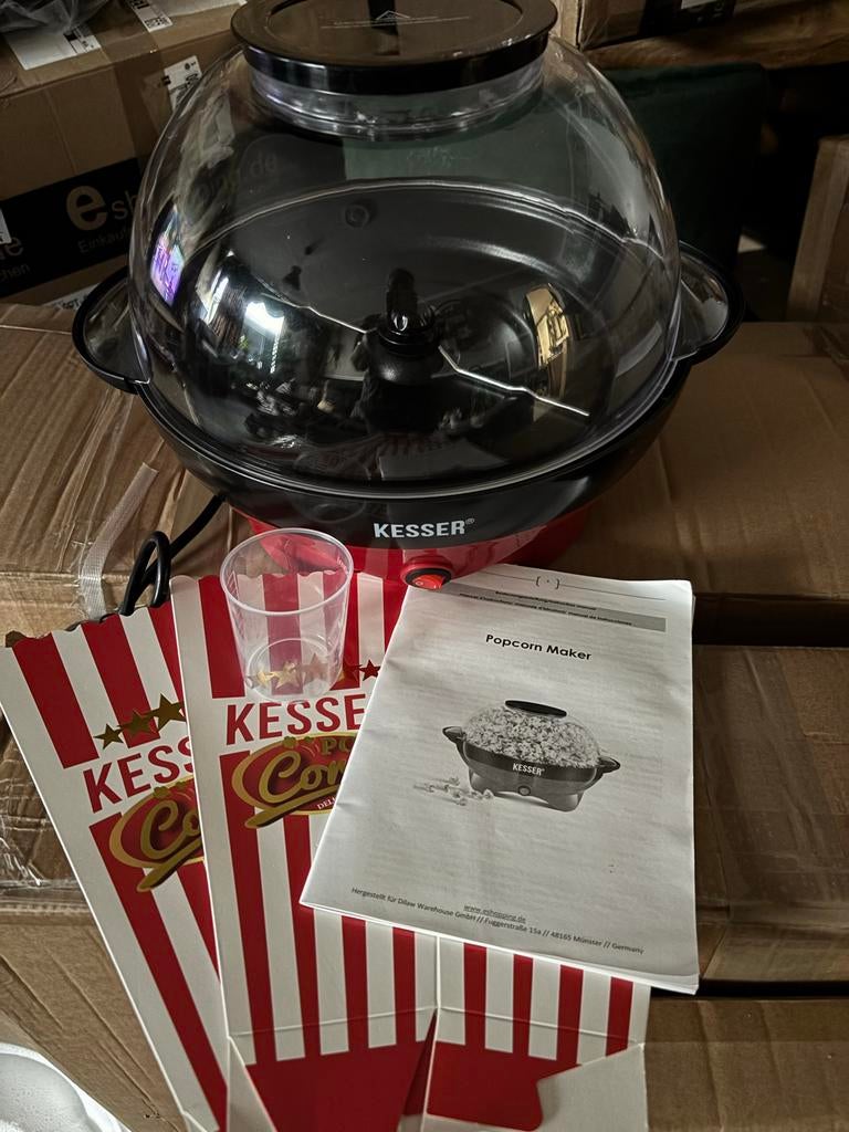 Nieuw KESSER Popcornmachine 800W met accessoires, Ophalen of Verzenden, Nieuw