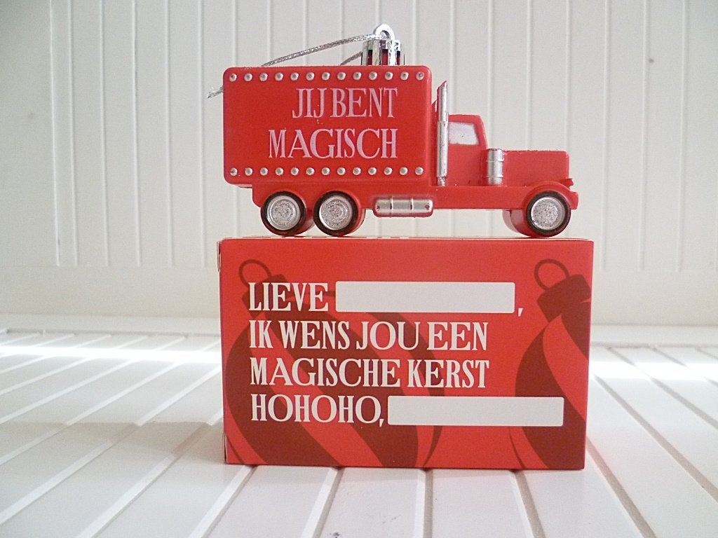 14 Coca-Cola truck kersthangers JIJ BENT MAGISCH... *nieuw*, Diversen, Verzenden, Nieuw