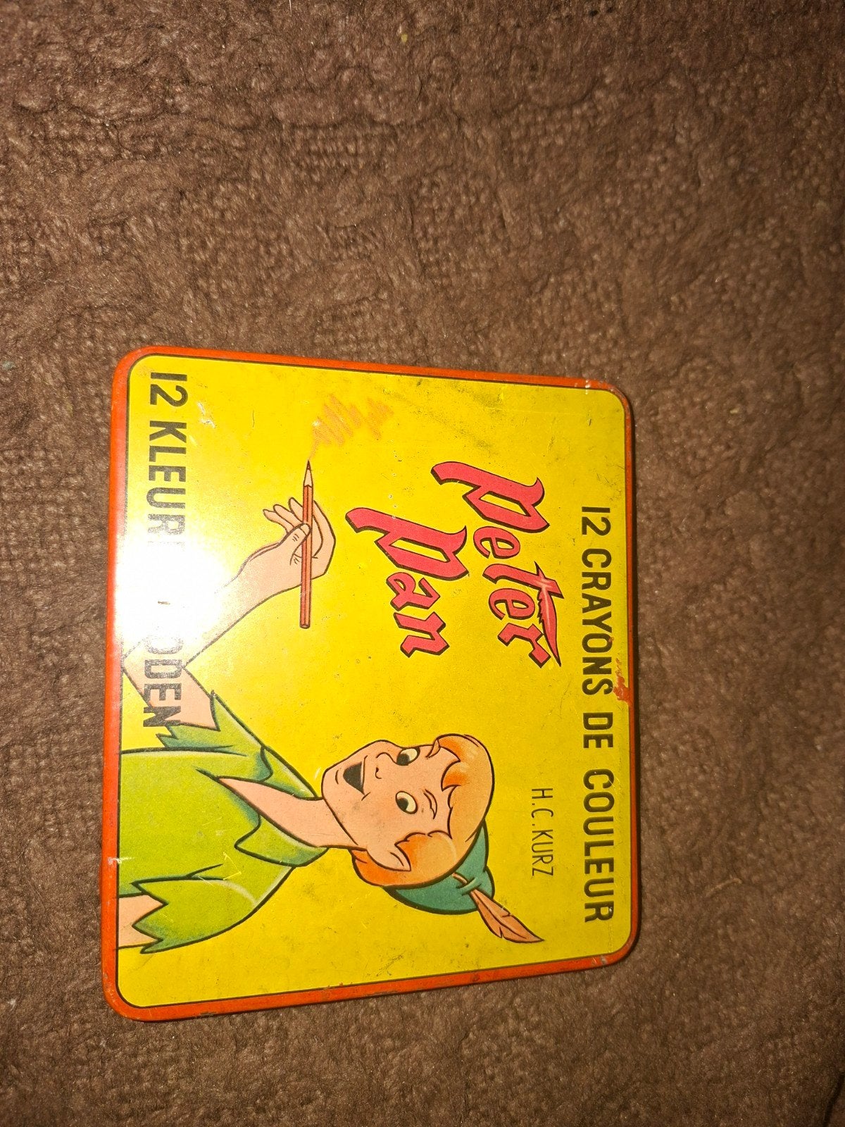vintage Disney blik peter pan, Ophalen of Verzenden, Peter Pan of Pinokkio, Beeldje of Figuurtje