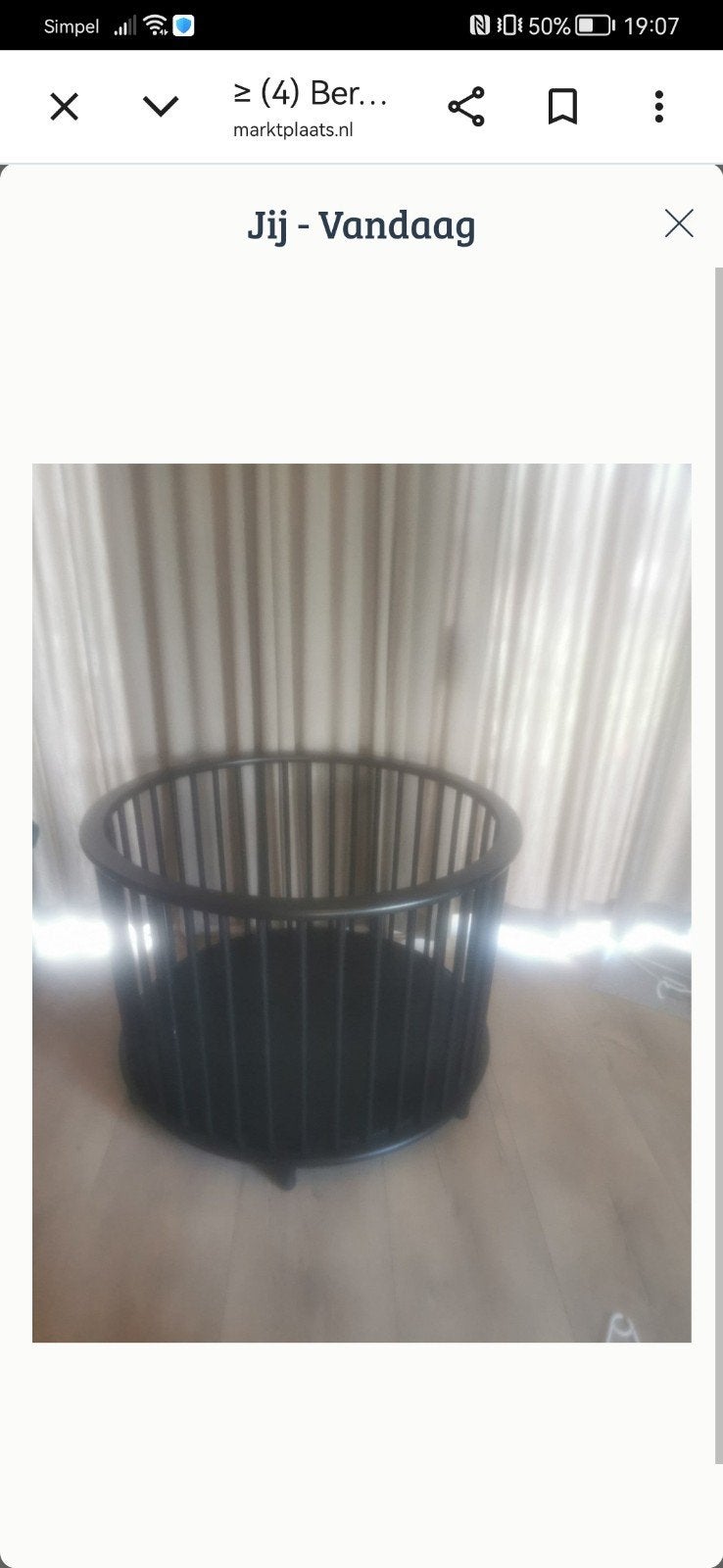 Ronde box, Ophalen, Zo goed als nieuw, Rond, Hout