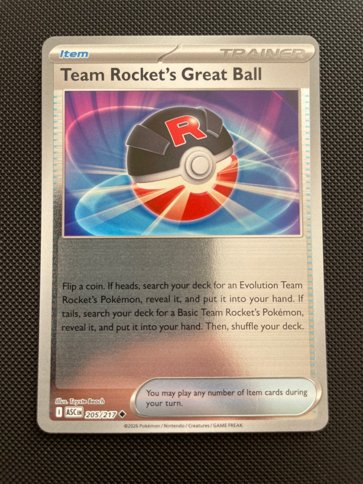 Team Rocket’s Great Ball Reverse Holo Ascended Heroes, Ophalen of Verzenden, Zo goed als nieuw