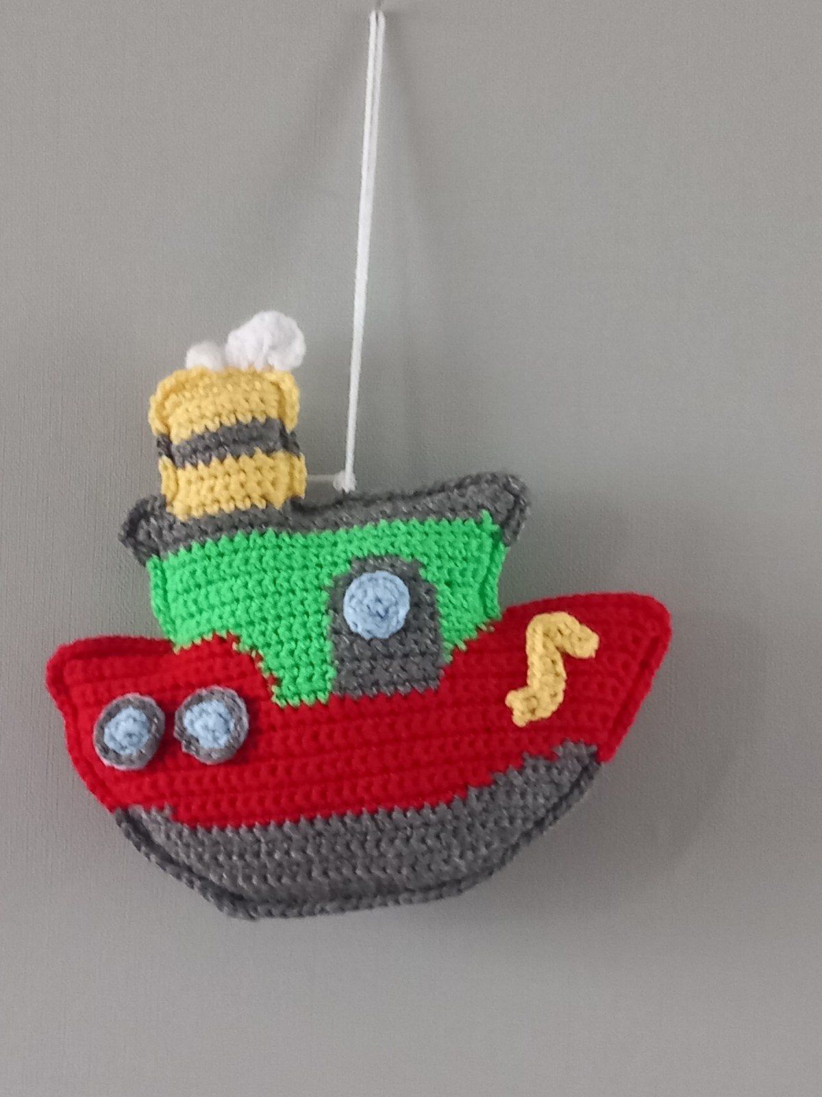 Gehaakte stoomboot decoratie - Handgemaakt, Ophalen of Verzenden, Nieuw, Versiering, Kerst of Sinterklaas