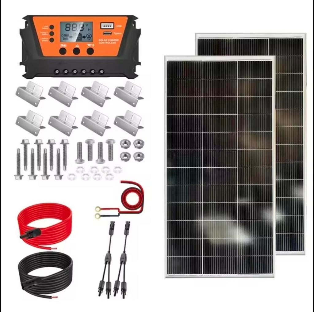 Complete Zonnepaneel Set met Controller en Montage, Ophalen of Verzenden, Nieuw