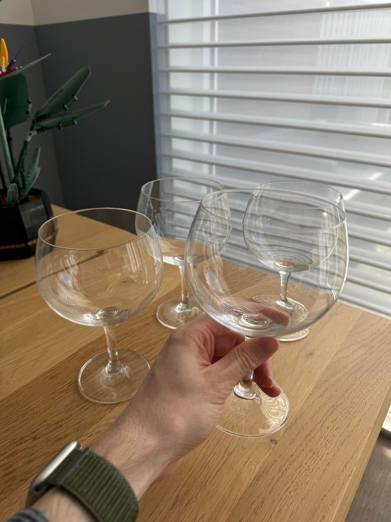 Vier gin tonic glazen van Schott Zwiesel, Glas of Glazen, Gebruikt, Ophalen of Verzenden, Glas