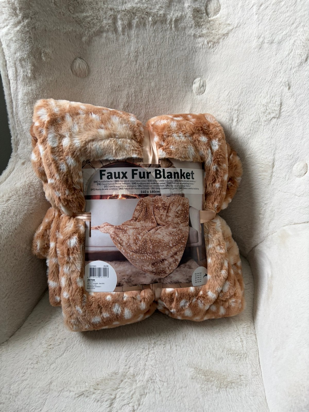 Viral faux fur blanket / bambi imitatiebont deken nieuw, Woondeken, Ophalen of Verzenden, Imitatiebont, Bruin