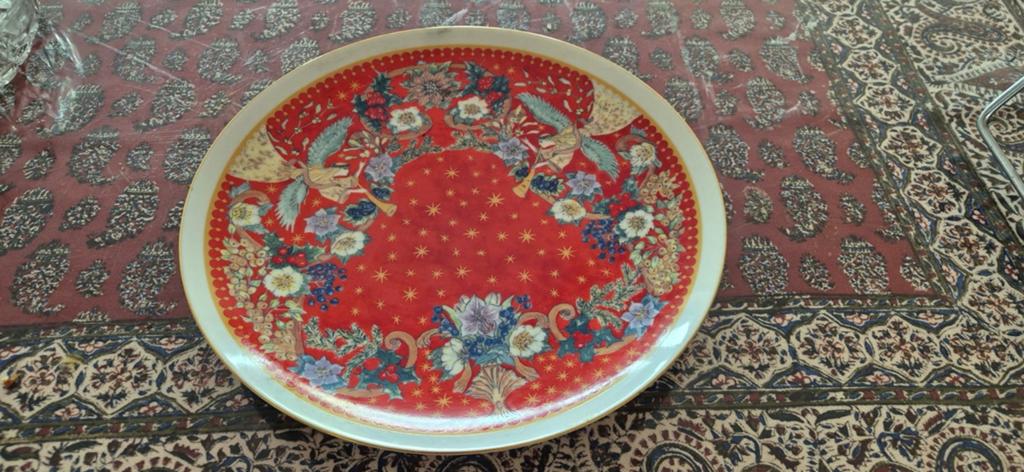 Decoratieve schaal met vogel- en bloemmotief, Ophalen of Verzenden