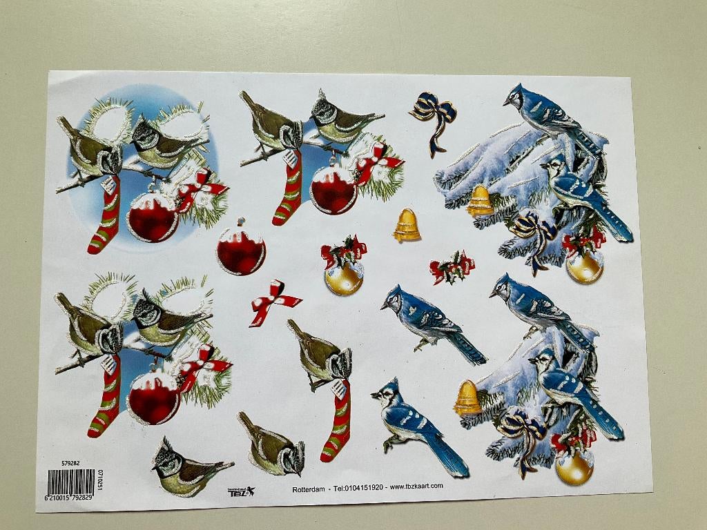 kaarten maken 3D knipvel vogels winter, Ophalen of Verzenden, Zo goed als nieuw, Overige thema's, Knipvel