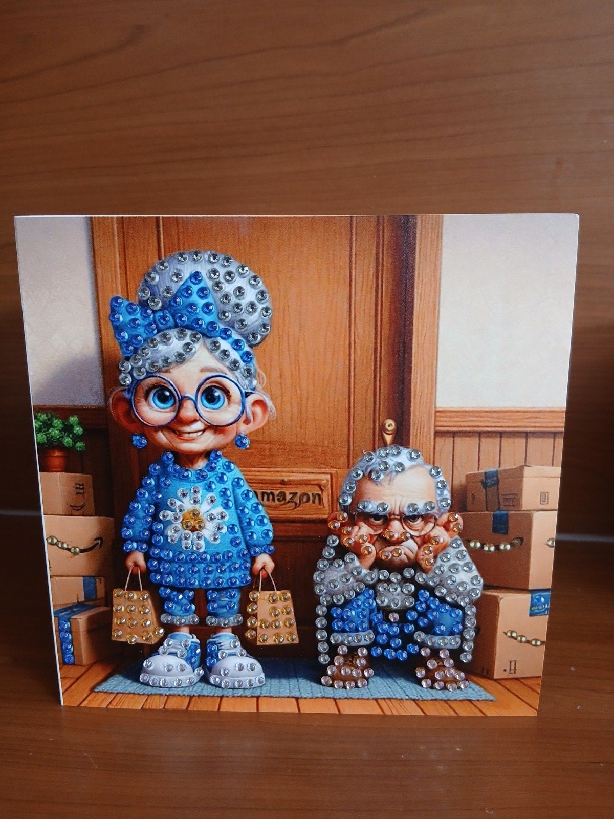 Kaart verhuizen man vrouw diamond painting 12 = 0,50, Hobby en Vrije tijd, Kaarten | Zelfgemaakt, Ophalen of Verzenden, Nieuw