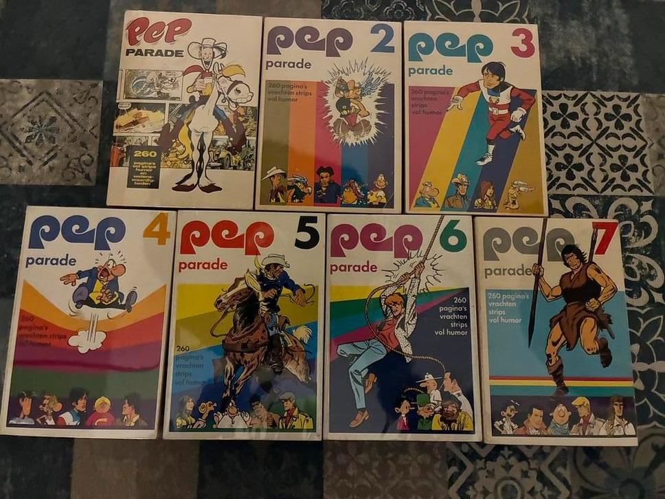 PEP Parade 1 t/m 7 in zéér goede staat., Boeken, Eén comic, Ophalen of Verzenden, Zo goed als nieuw, Europa