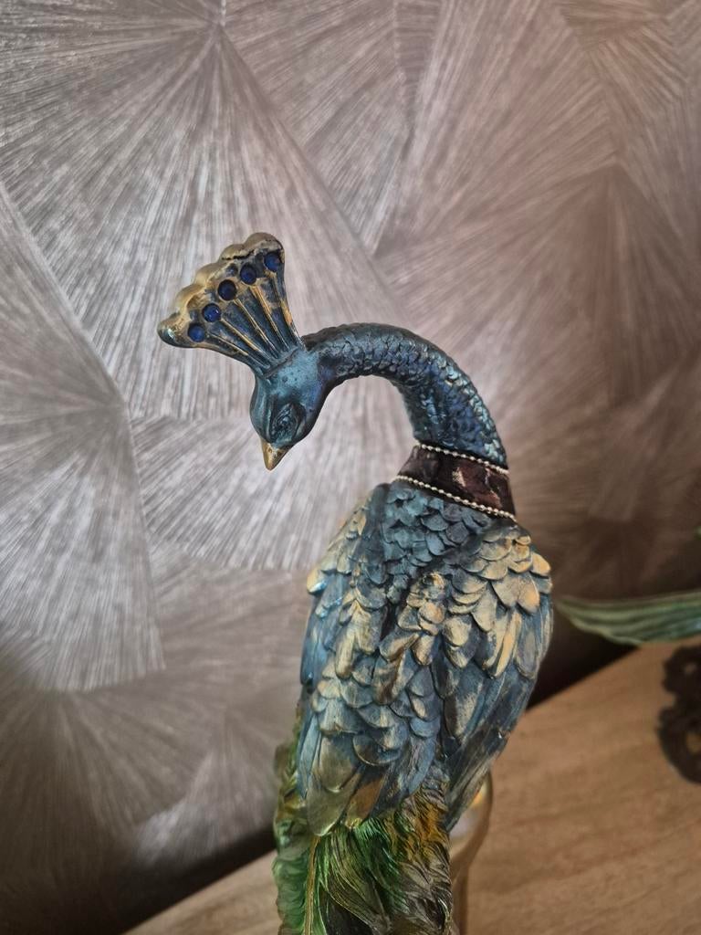 Prachtige pauwen decoratie, 43 cm hoog, Meerkleurig, Overige materialen, Ophalen of Verzenden, Klassiek