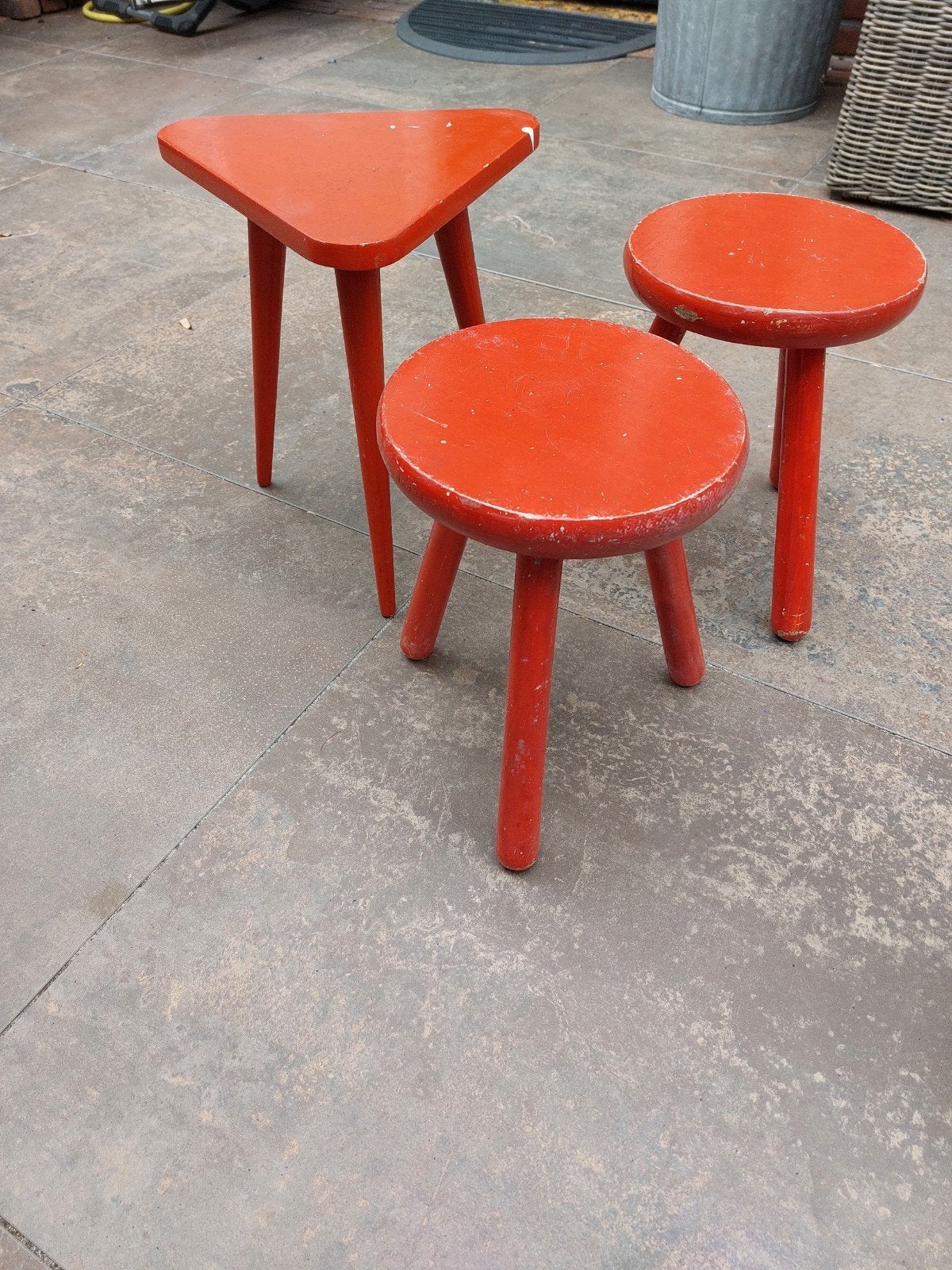 Retro bijzet tafeltjes, Ophalen, Hout