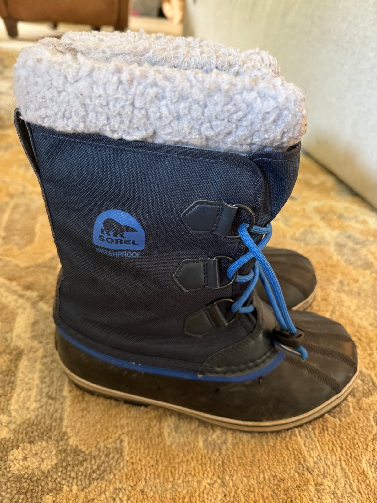 Sorel Snowboots - Maat 38 - Donkerblauw met bont, Gebruikt, Jongen of Meisje, Schoenen, Ophalen of Verzenden