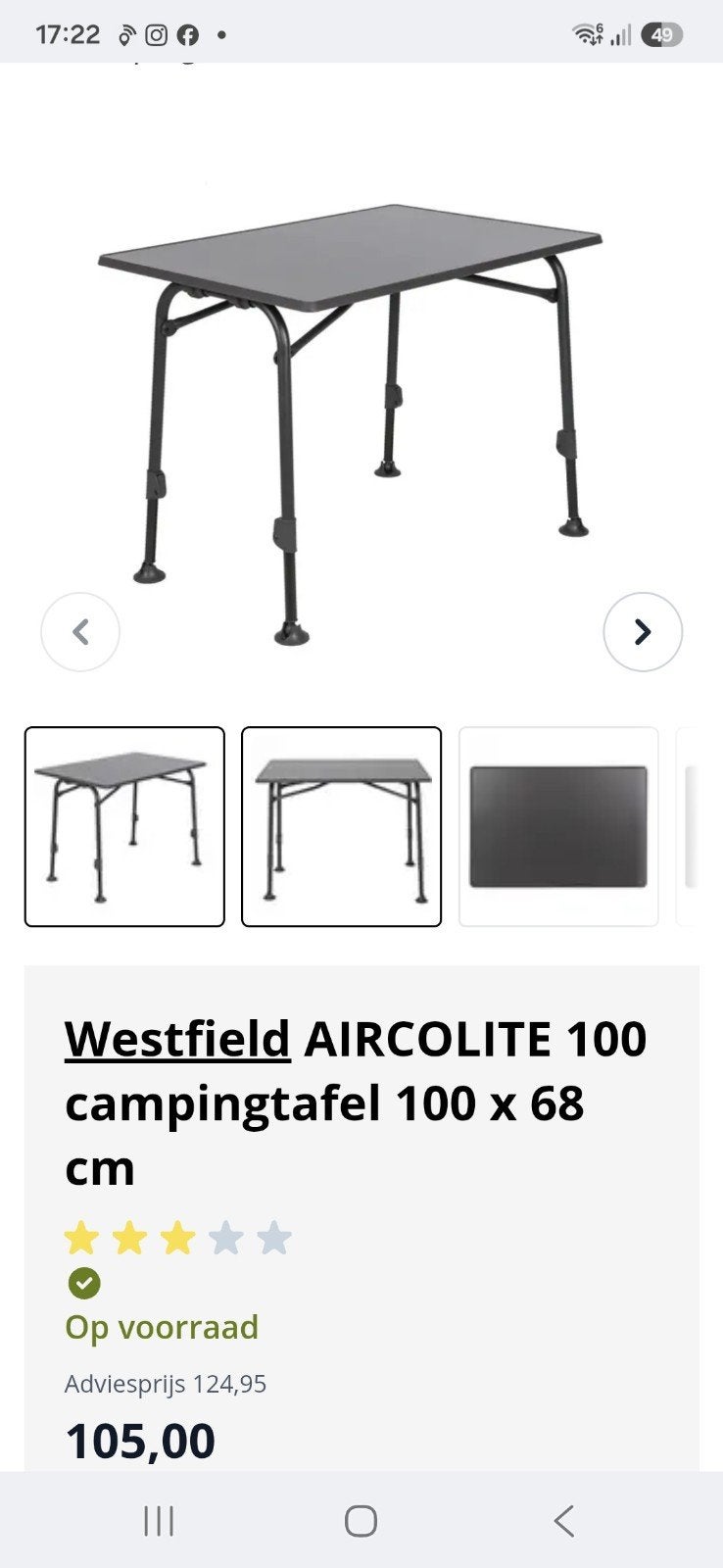 campingtafel, Ophalen, Gebruikt