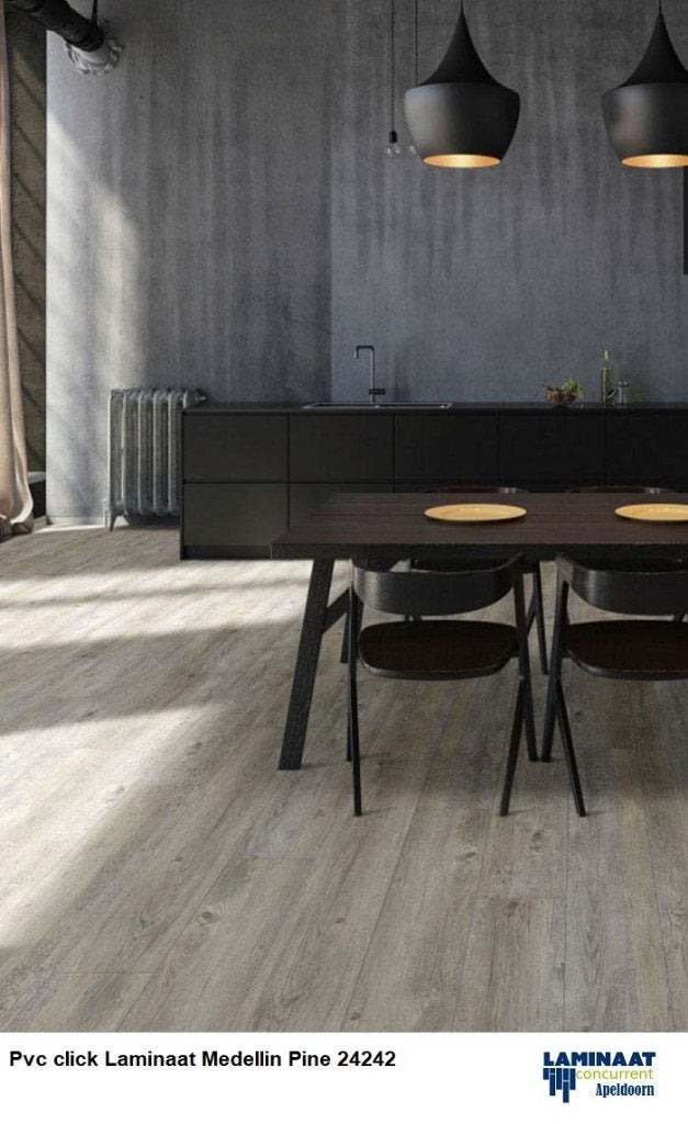 Pvc Click Laminaat Medellin Oak 24242 Moduleo Linea, 75 m² of meer, Pvc click Landhuisdeel, Grijs, Nieuw