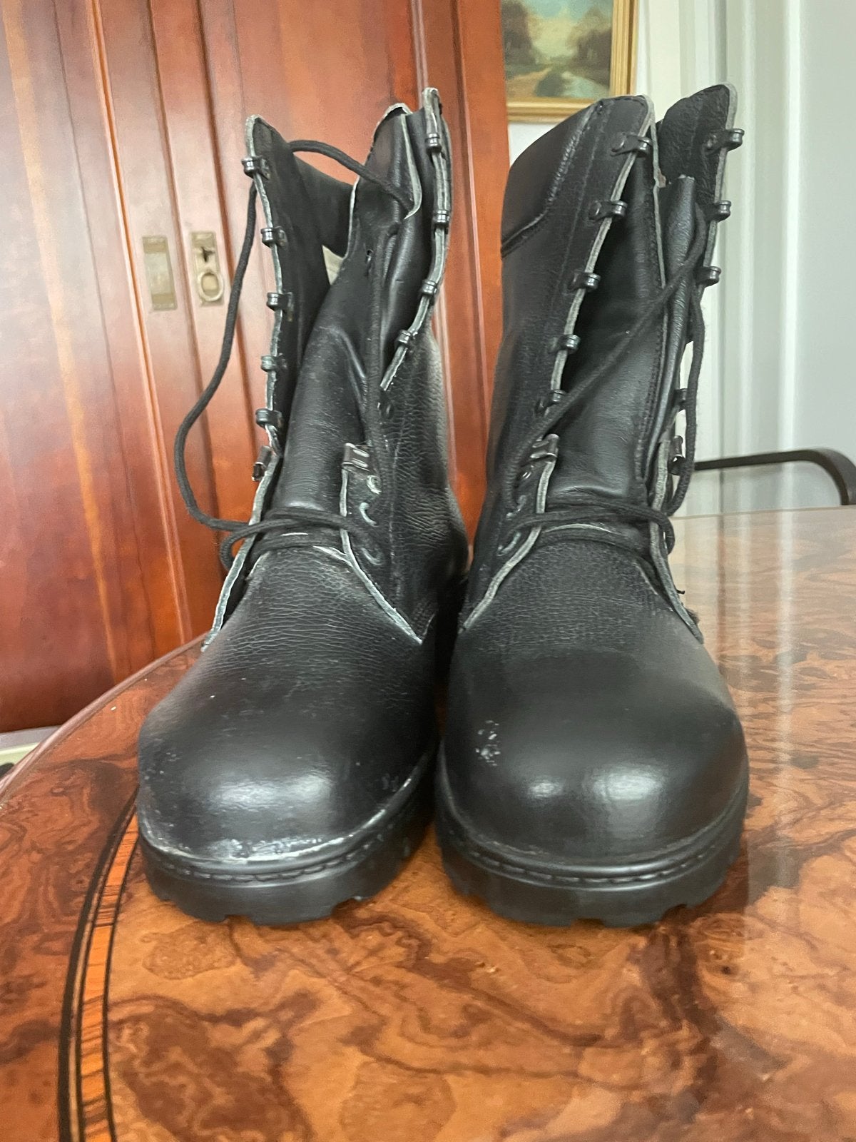 Bergmann Anti-Shock Zwarte Leren Boots, Ophalen, Nieuw, Zwart, Boots