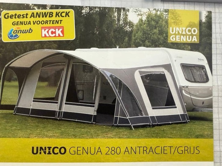 Unico Genua 280 voortent Antraciet/grijs mt 12 925-950 cm, Ophalen, Zo goed als nieuw
