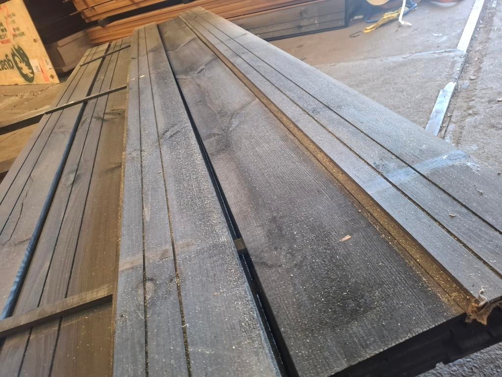 Partij 25 st zwarte zweeds rabat planken 3 m bezorgen mogeli, Tuin en Terras, Palen, Balken en Planken, Ophalen, Nieuw, 250 cm of meer