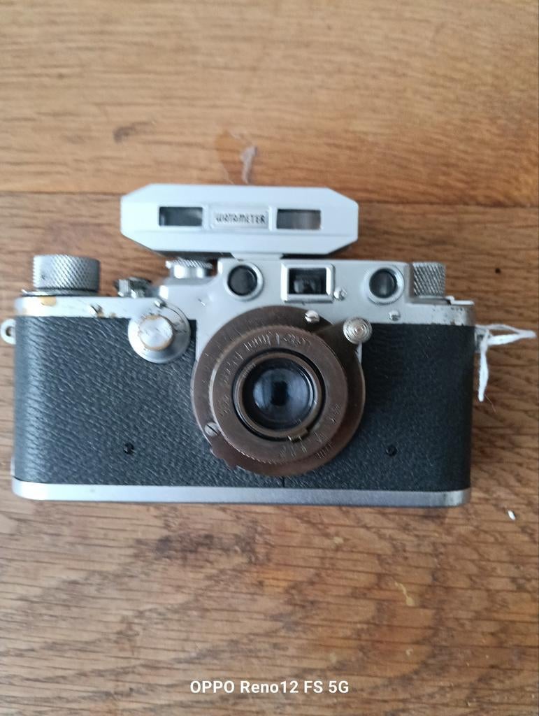 Leica camera met Leitz Elmar f=5 cm lens, Audio, Tv en Foto, Fotocamera's Analoog, Ophalen of Verzenden, Gebruikt, Spiegelreflex