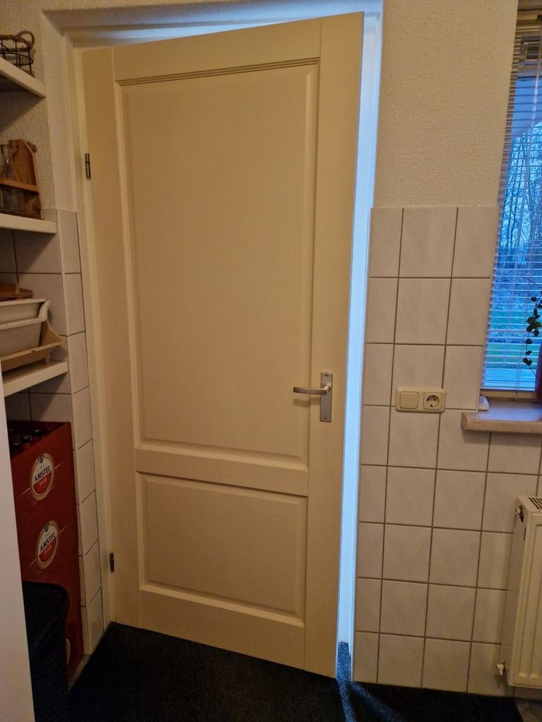 2 linksdraaiende opdek deuren met panelen 211x88, Ophalen, Gebruikt, 80 tot 100 cm, Binnendeur