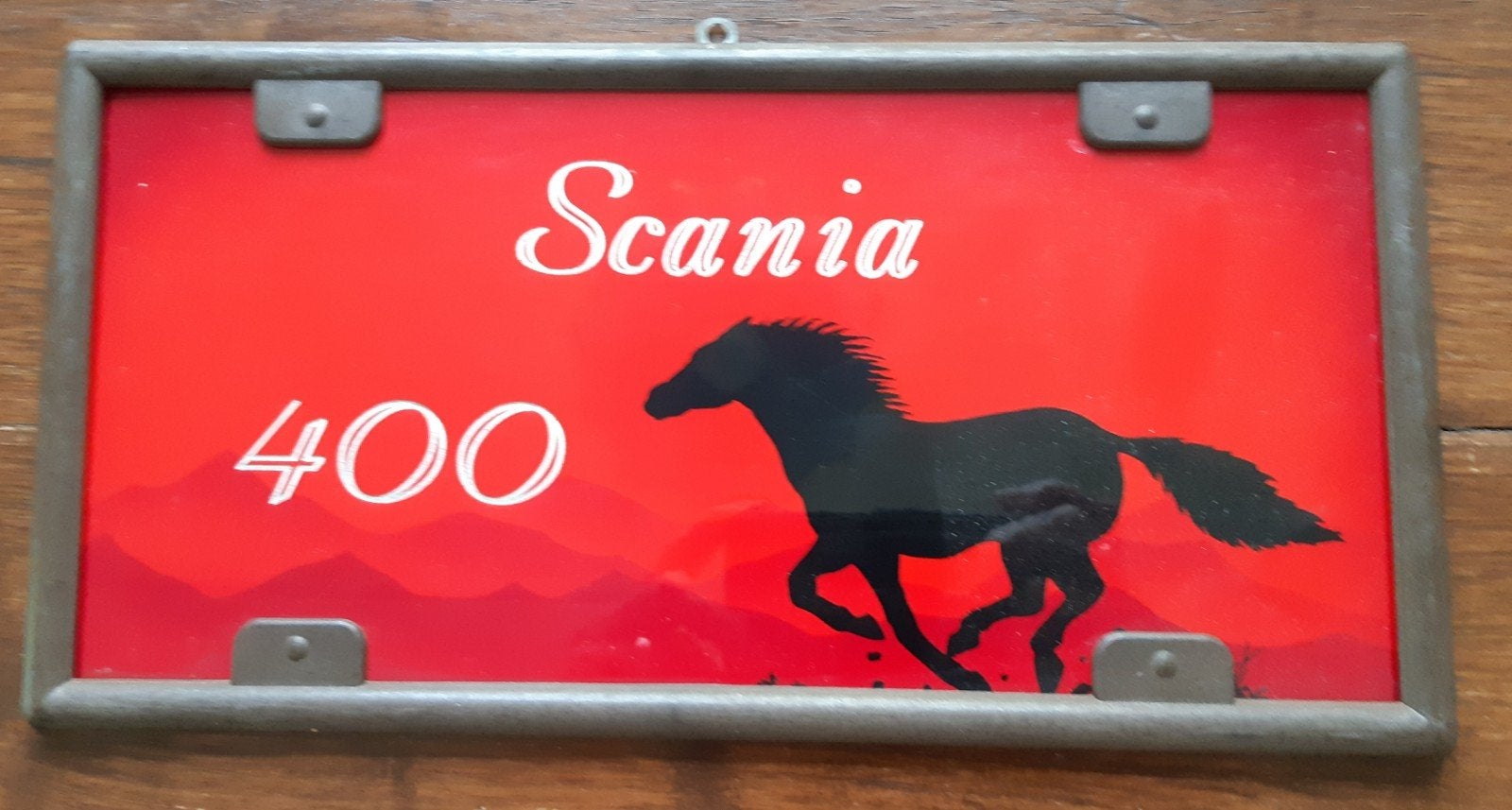 Oud Reclame bordje Scania 400 Vrachtwagen 21 x 16 cm., Ophalen of Verzenden