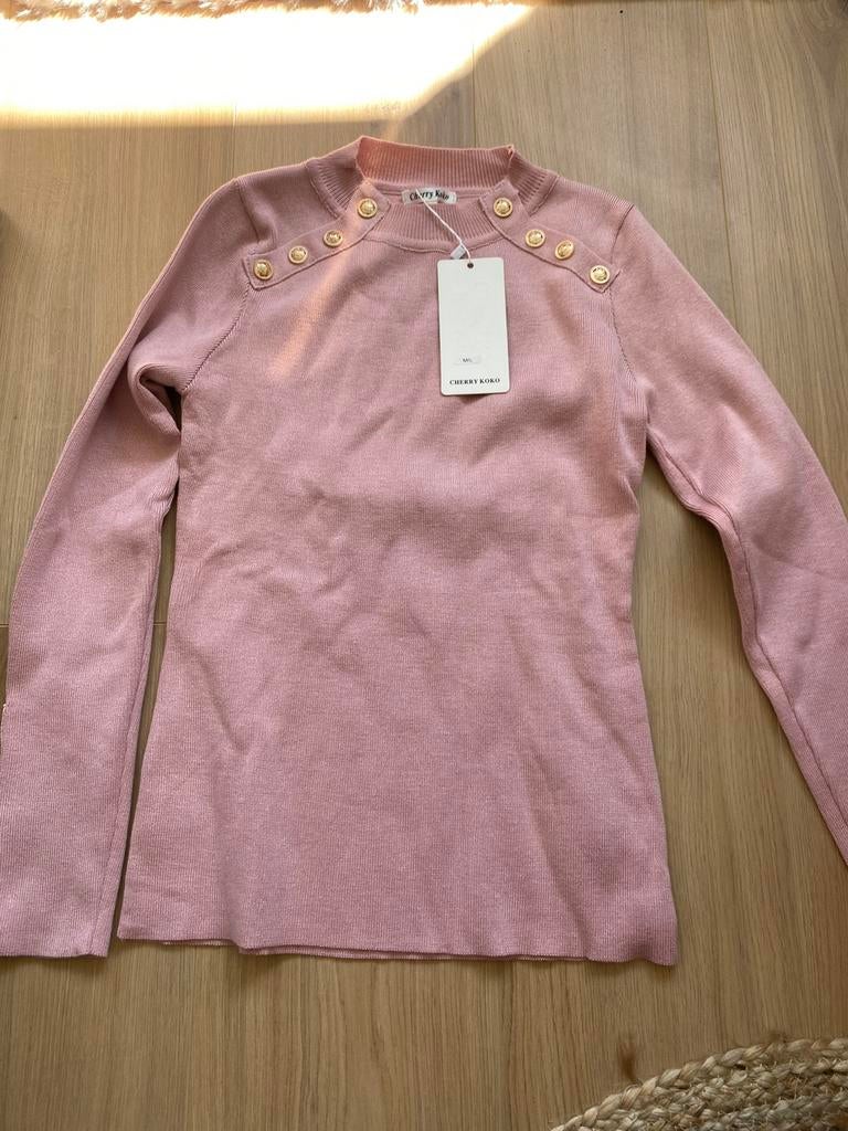 Nieuw trui shirt maat M L oud roze 38 gouden knopen, Kleding | Dames, Truien en Vesten, Ophalen of Verzenden, Nieuw, Maat 38/40 (M)
