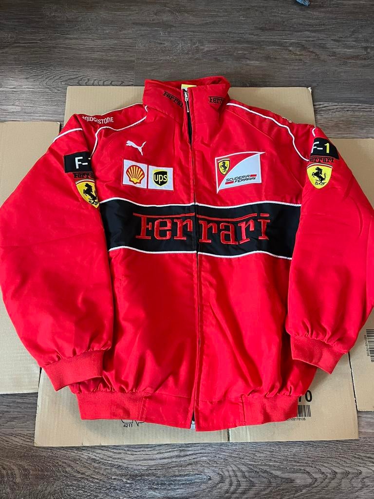 Ferrari Racing jas (maat L) – red vintage stijl, Kleding | Heren, Jassen | Zomer, Zo goed als nieuw, Maat 52/54 (L), Rood, Ophalen of Verzenden