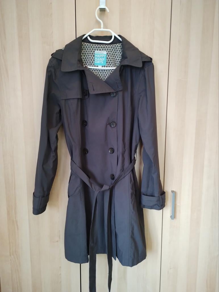 Grijze regenjas van Happy Rainy Days 42 L, Ophalen of Verzenden, Gedragen, Maat 42/44 (L), Grijs