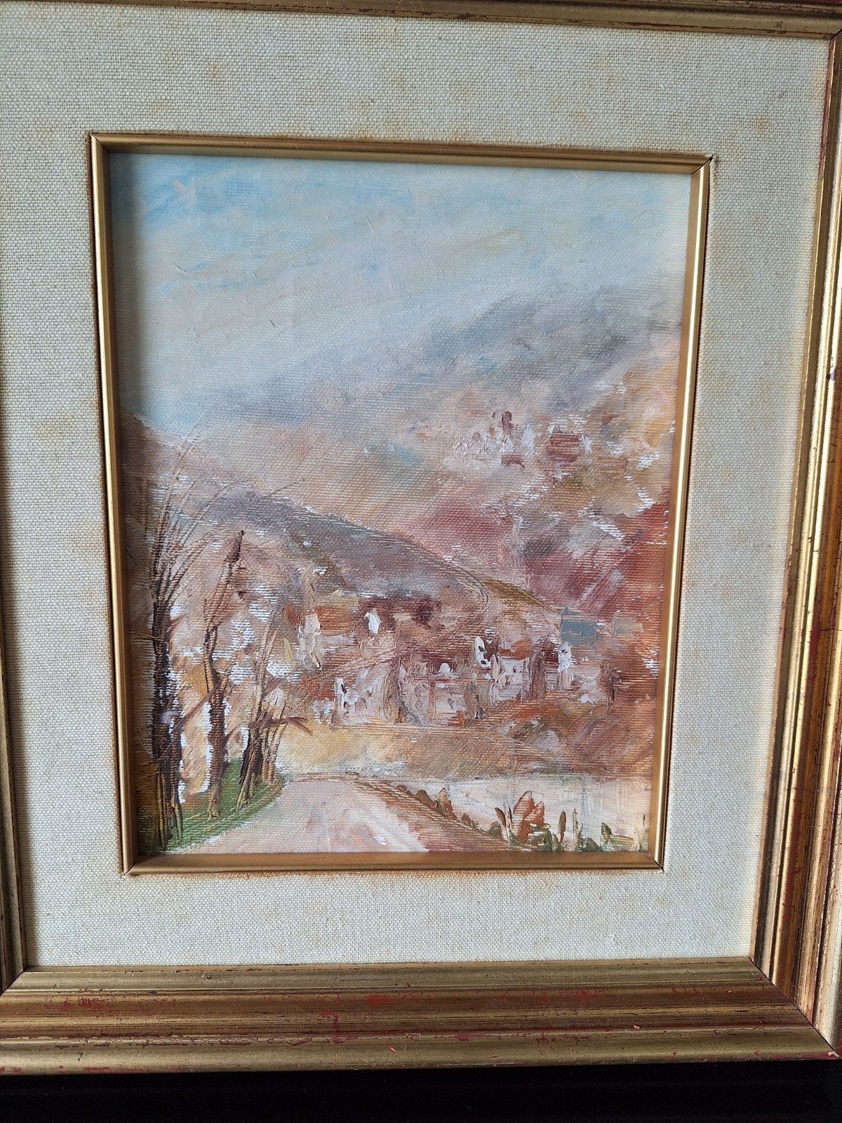 C. van Lansweerd - Italiaans landschap (1980), Doek, Impressionistisch, Ophalen of Verzenden, Gedateerd